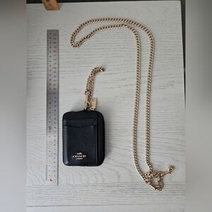 Coach Black Leather Chain Wallet